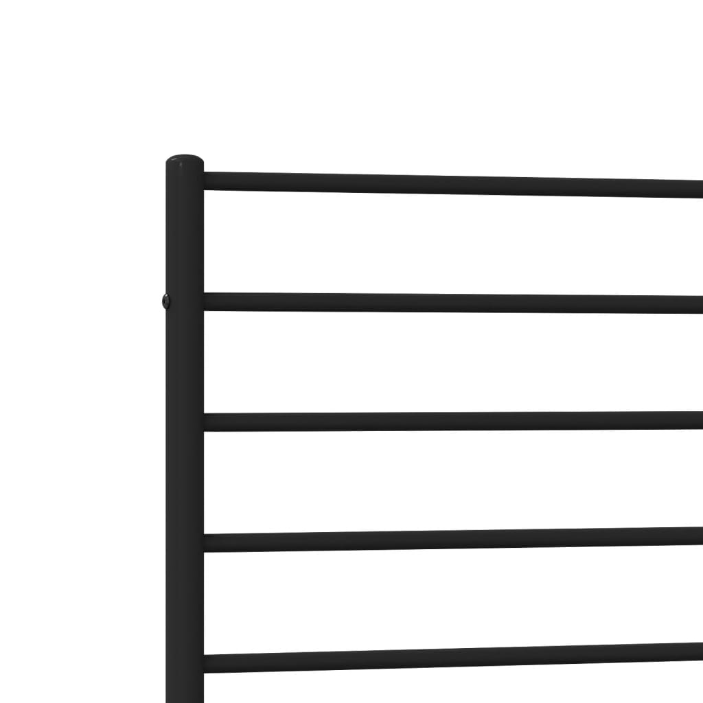 Metal Bed Frame with Headboard and Footboard Black 80x200 cm