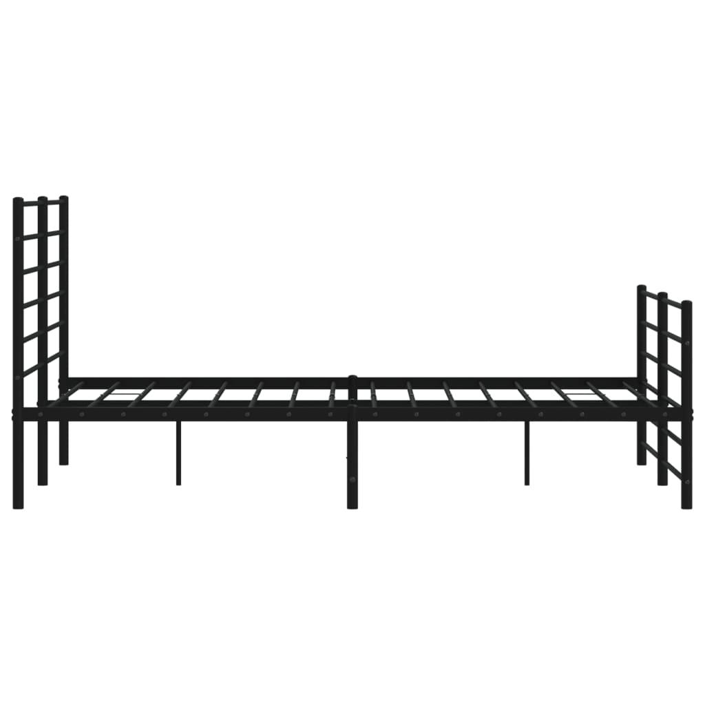 Metal Bed Frame without Mattress with Footboard Black 140x200 cm