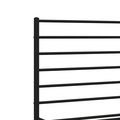 Metal Bed Frame without Mattress with Footboard Black 140x200 cm