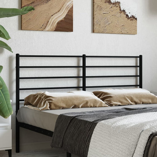 Metal Headboard Black 120 cm