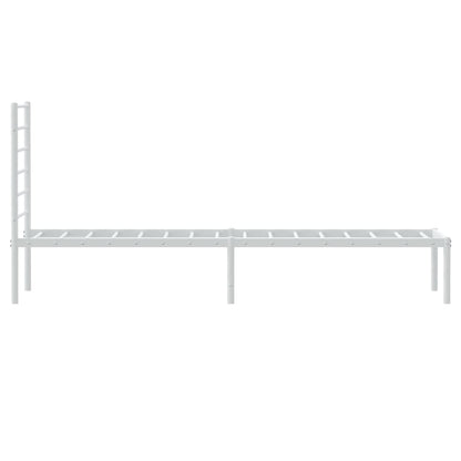 Metal Bed Frame without Mattress with Headboard White 107x203 cm