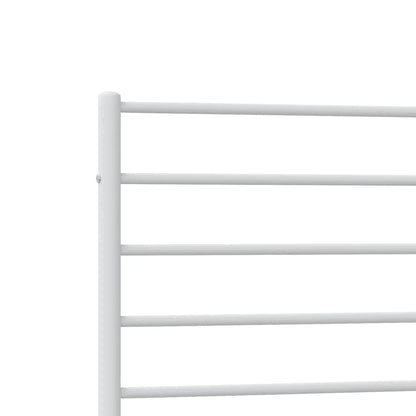 Metal Bed Frame without Mattress with Headboard White 107x203 cm