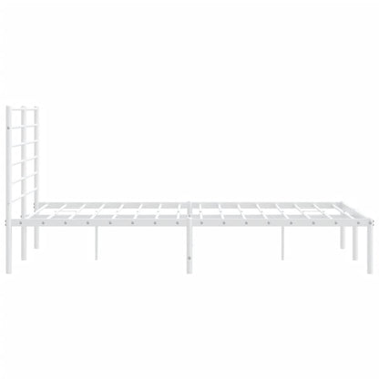 Metal Bed Frame without Mattress with Headboard White 120x190 cm Small Double