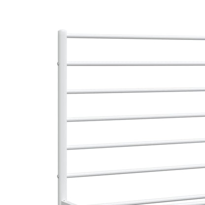 Metal Bed Frame without Mattress with Headboard White 120x190 cm Small Double