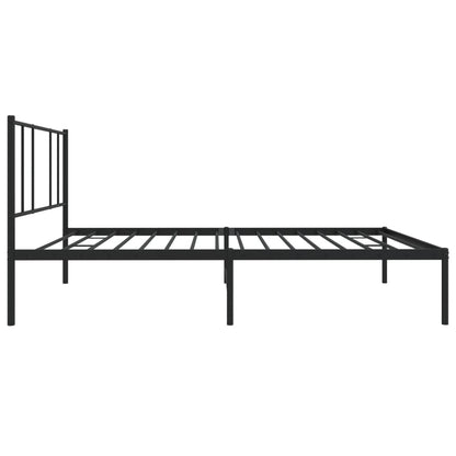 Metal Bed Frame without Mattress with Headboard Black 100x190 cm