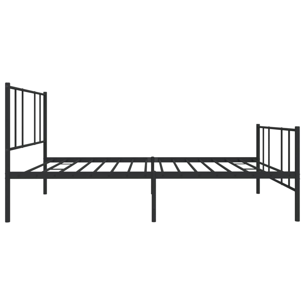 Metal Bed Frame without Mattress with Footboard Black 107x203 cm