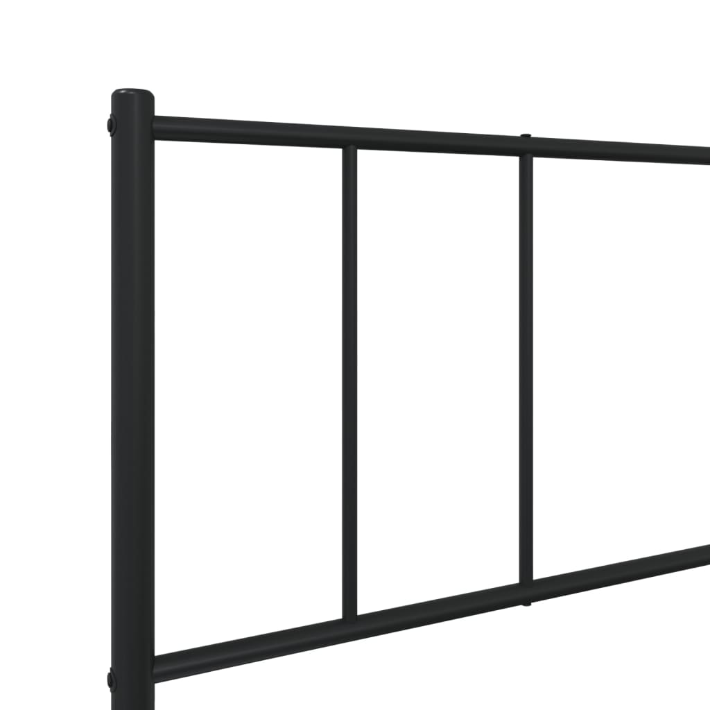 Metal Bed Frame without Mattress with Footboard Black 107x203 cm