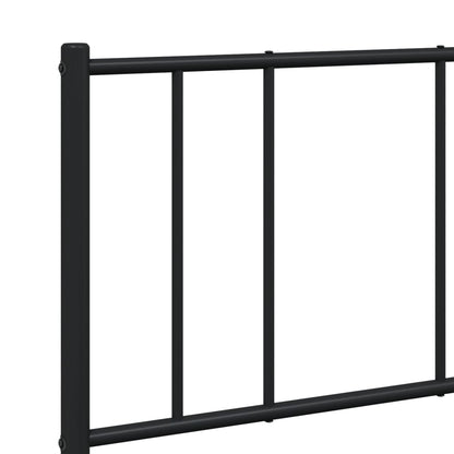 Metal Bed Frame with Headboard and Footboard Black 160x200 cm