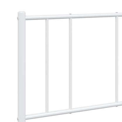 Metal Bed Frame with Headboard White 135x190 cm Double