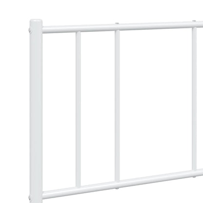 Metal Bed Frame with Headboard White 150x200 cm King Size