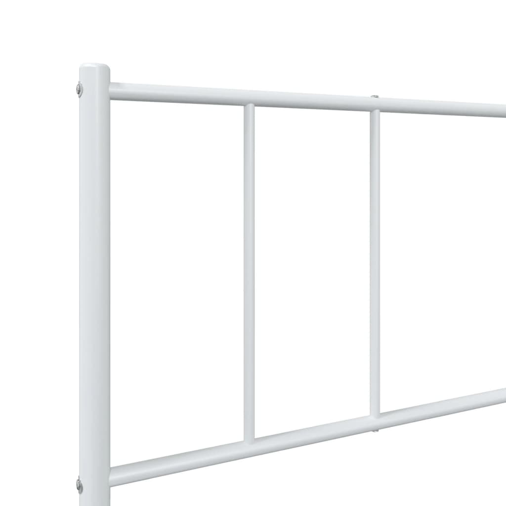 Metal Bed Frame without Mattress with Footboard White 75x190 cm Small Single