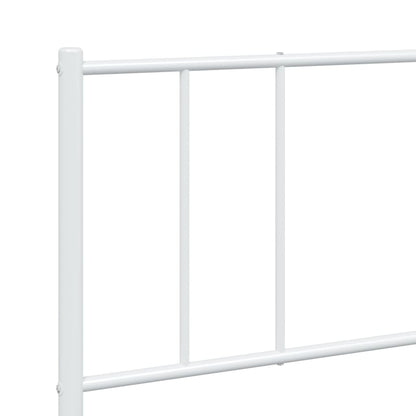 Metal Bed Frame with Headboard and Footboard White 180x200 cm Super King