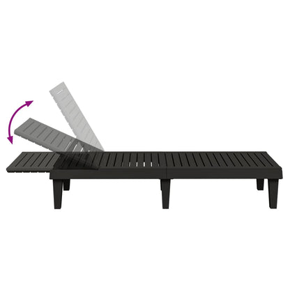 Sun Lounger Black 155x58x83 cm Polypropylene