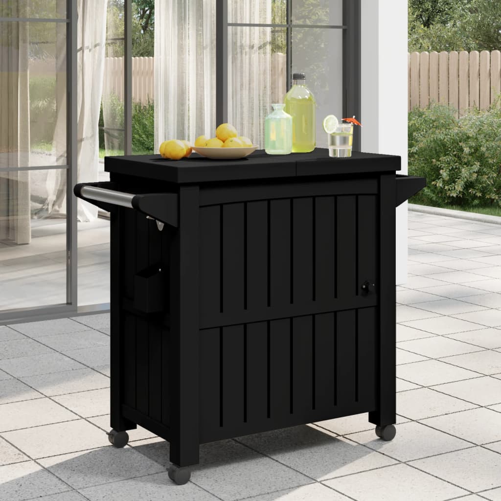 3-in-1 Serving Cart Black Polypropylene