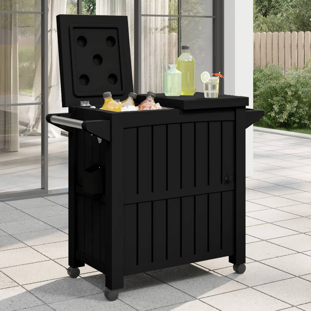 3-in-1 Serving Cart Black Polypropylene