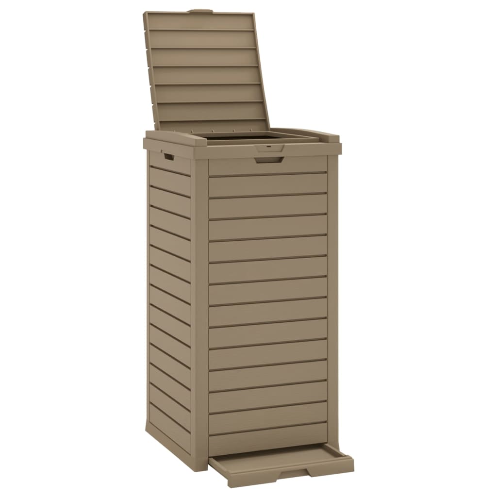 Outdoor Garbage Bin Light Brown 41x41x86 cm Polypropylene