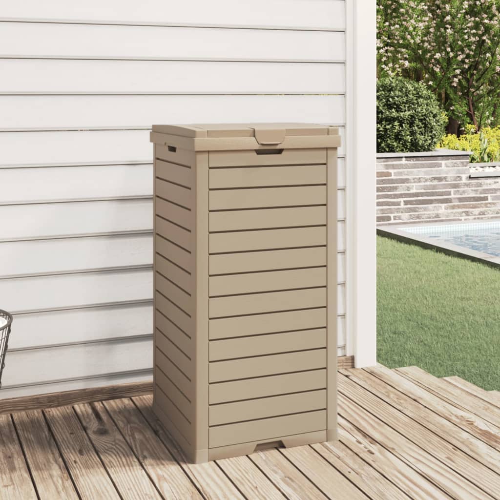 Outdoor Garbage Bin Light Brown 41x41x86 cm Polypropylene