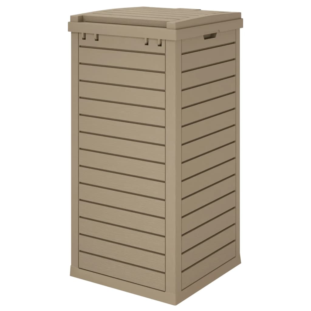 Outdoor Garbage Bin Light Brown 41x41x86 cm Polypropylene