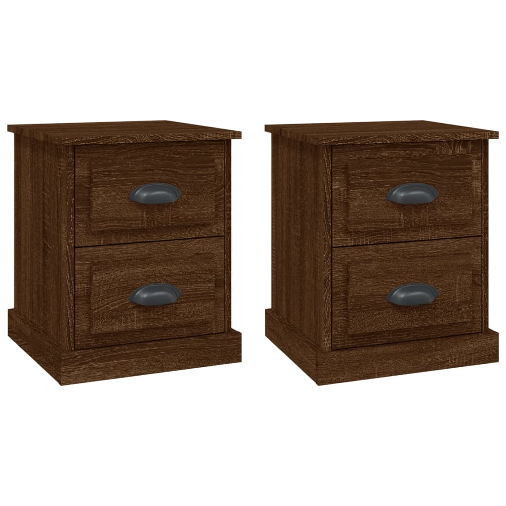 Bedside Cabinets 2 pcs Brown Oak 39x39x47.5 cm Engineered Wood