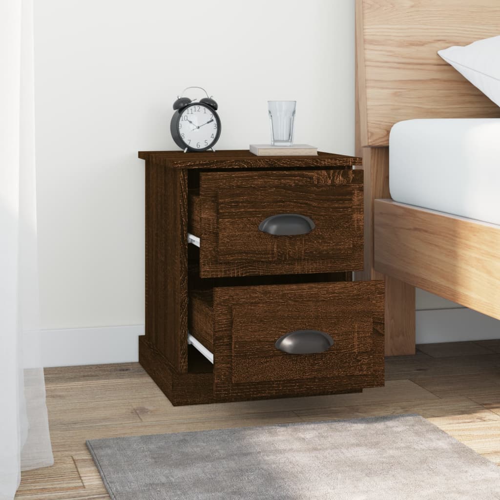 Bedside Cabinets 2 pcs Brown Oak 39x39x47.5 cm Engineered Wood