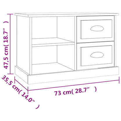 TV Cabinet White 73x35.5x47.5 cm Engineered Wood