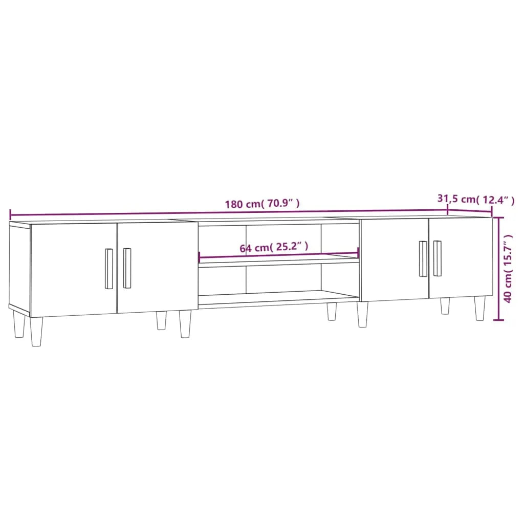 TV Cabinet Sonoma Oak 180x31.5x40 cm Engineered Wood