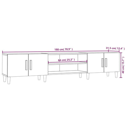 TV Cabinet Brown Oak 180x31.5x40 cm Engineered Wood