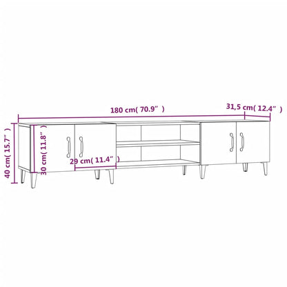 TV Cabinet Black 180x31.5x40 cm Engineered Wood