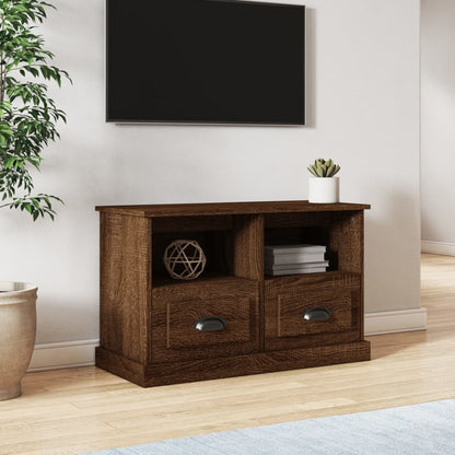 TV Cabinet Brown Oak 80x35x50 cm Engineered Wood