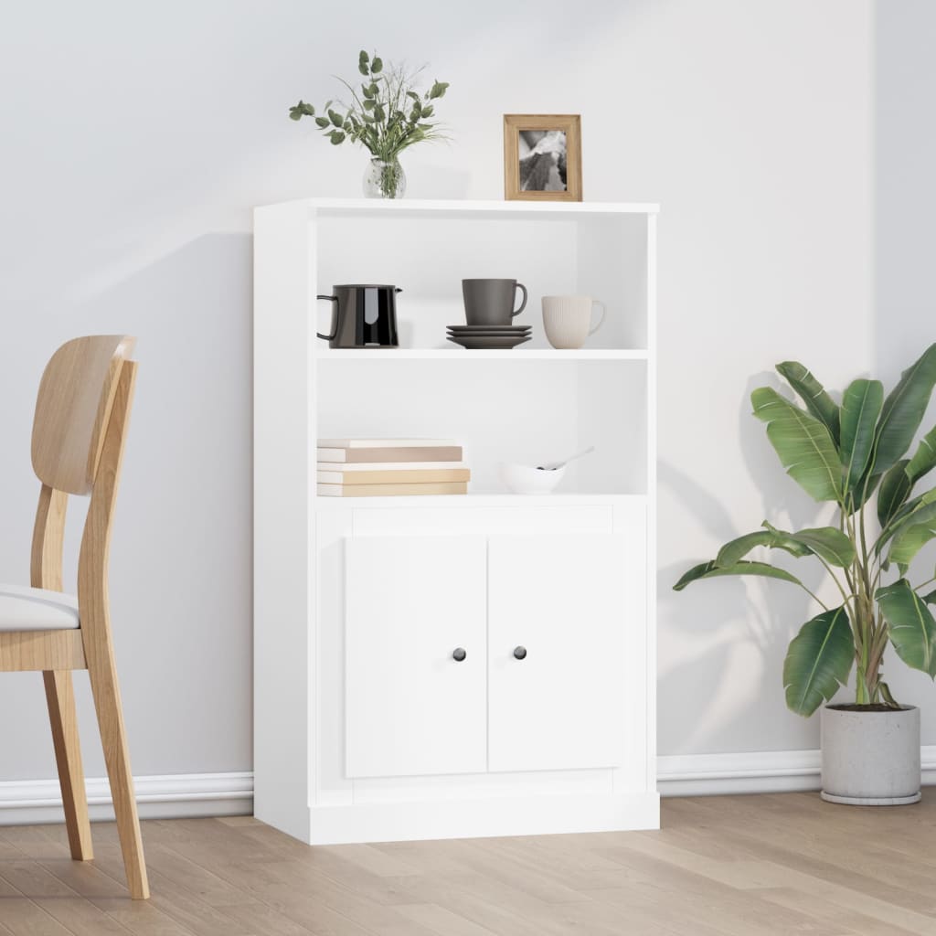 Highboard White 60x35.5x103.5 cm Engineered Wood