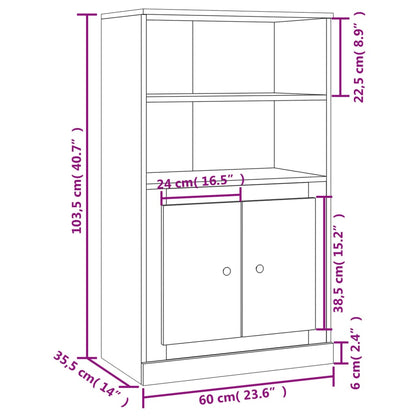 Highboard Smoked Oak 60x35.5x103.5 cm Engineered Wood