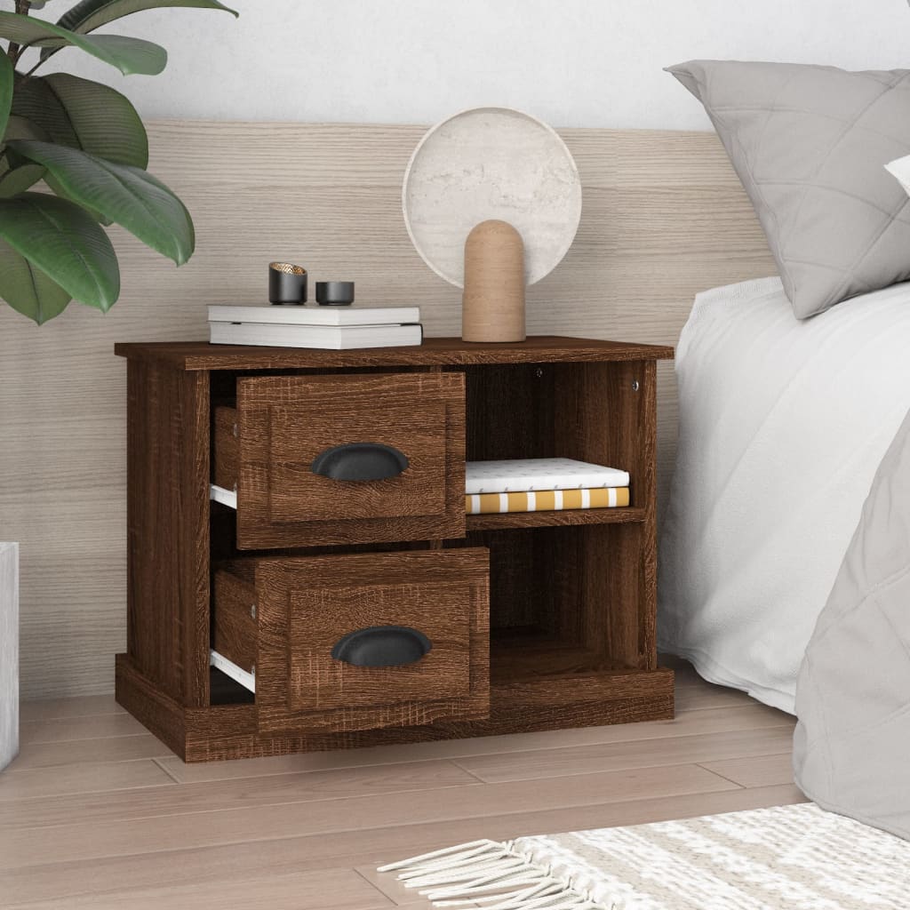 Bedside Cabinet Brown Oak 60x35.5x45 cm