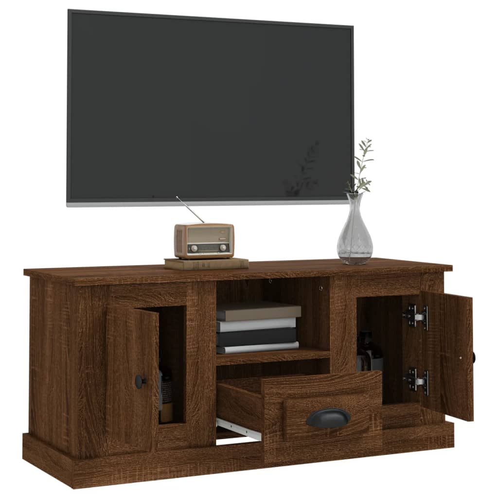 TV Cabinet Brown Oak 100x35.5x45 cm Engineered Wood