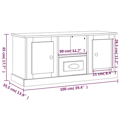 TV Cabinet Brown Oak 100x35.5x45 cm Engineered Wood