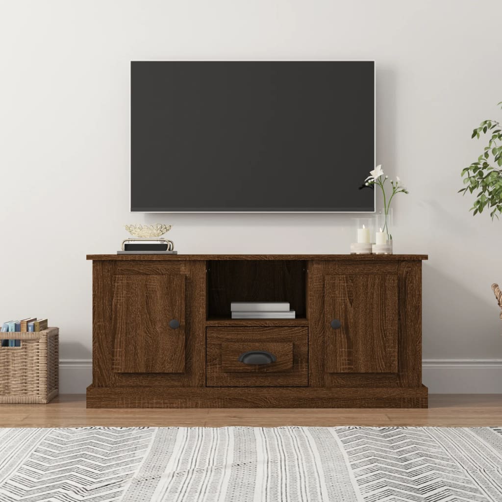 TV Cabinet Brown Oak 100x35.5x45 cm Engineered Wood