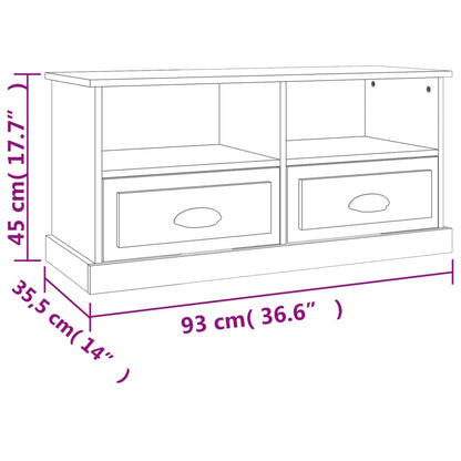 TV Cabinet White 93x35.5x45 cm Engineered Wood