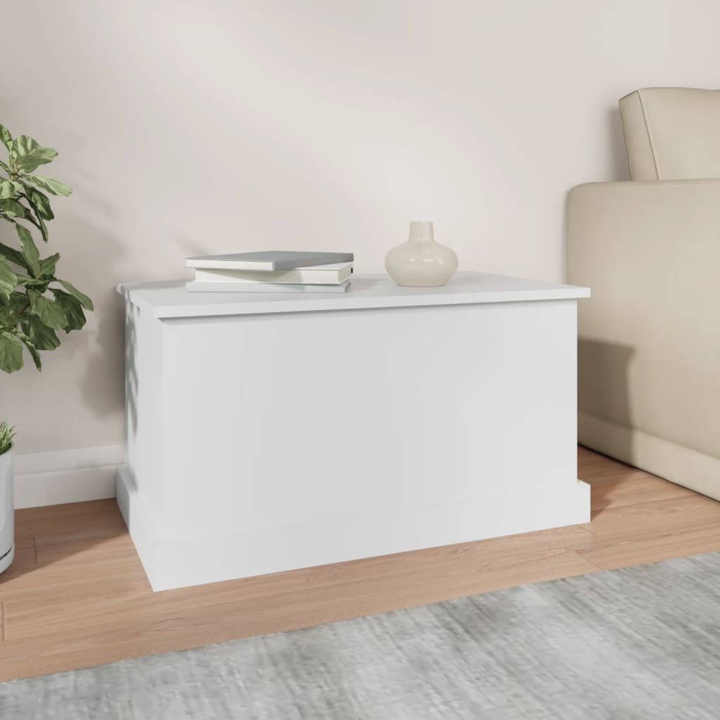 Storage Box White 70x40x38 cm Engineered Wood