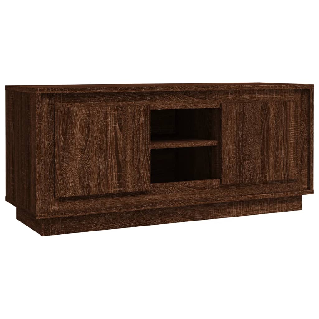 TV Cabinet Brown Oak 102x35x45 cm Engineered Wood