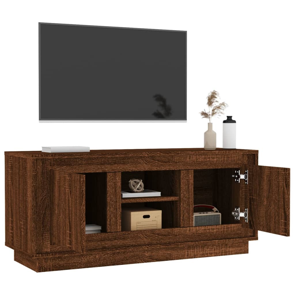 TV Cabinet Brown Oak 102x35x45 cm Engineered Wood