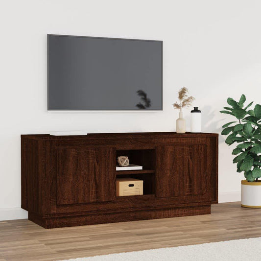 TV Cabinet Brown Oak 102x35x45 cm Engineered Wood