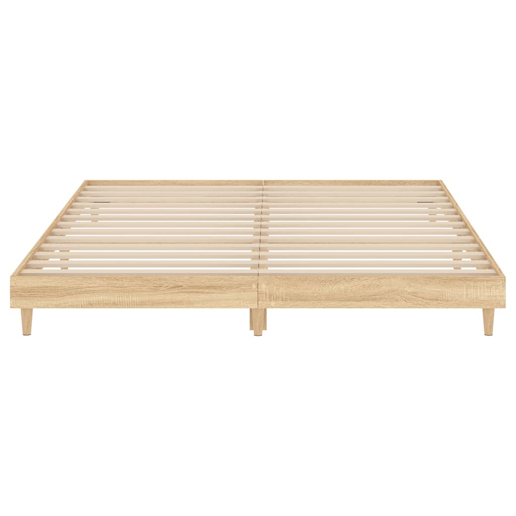 Bed Frame Sonoma Oak 200x200 cm Engineered Wood