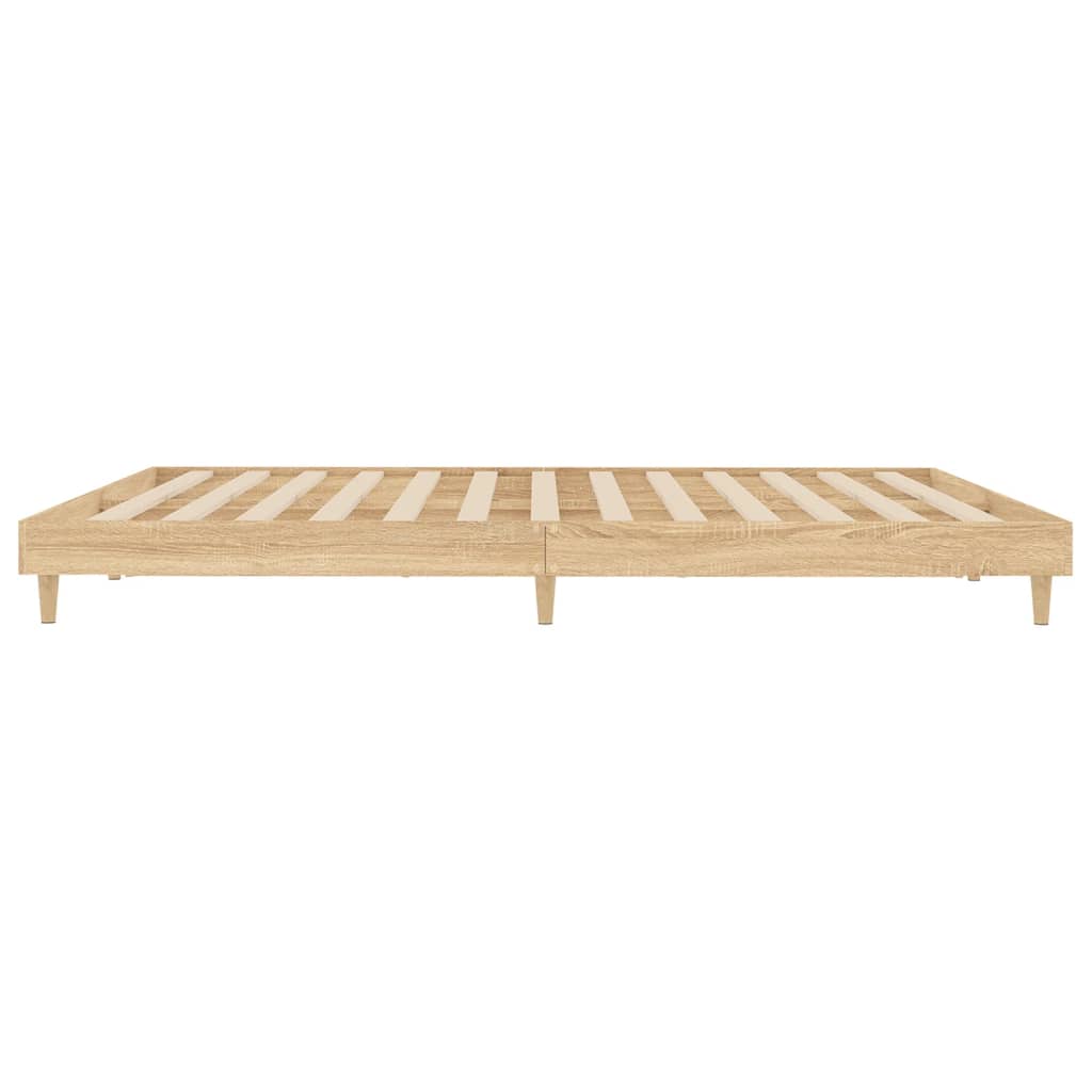 Bed Frame Sonoma Oak 200x200 cm Engineered Wood