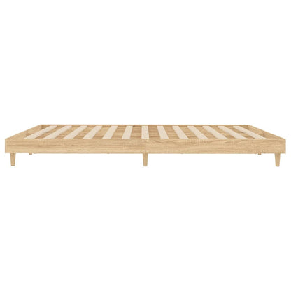 Bed Frame Sonoma Oak 200x200 cm Engineered Wood