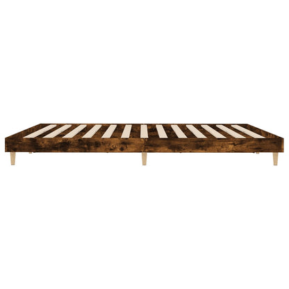 Bed Frame without Mattress Smoked Oak 180x200 cm Super King Engineered Wood