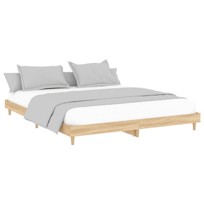 Bed Frame Sonoma Oak 160x200 cm Engineered Wood