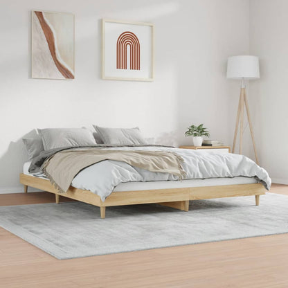 Bed Frame Sonoma Oak 160x200 cm Engineered Wood