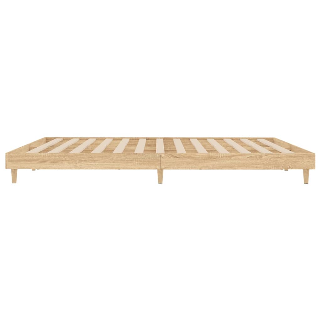 Bed Frame Sonoma Oak 160x200 cm Engineered Wood