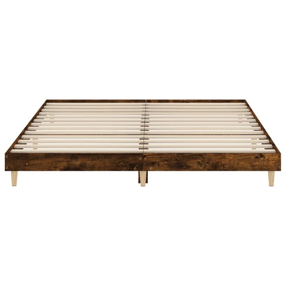 Bed Frame without Mattress Smoked Oak 140x200 cm Engineered Wood