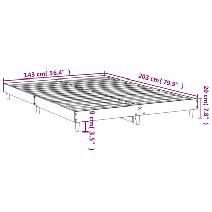 Bed Frame without Mattress Smoked Oak 140x200 cm Engineered Wood