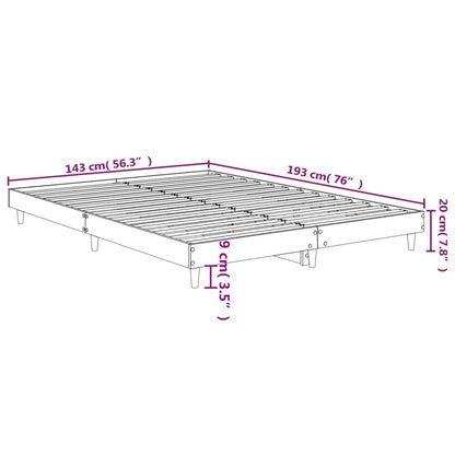 Bed Frame White 140x190 cm Engineered Wood